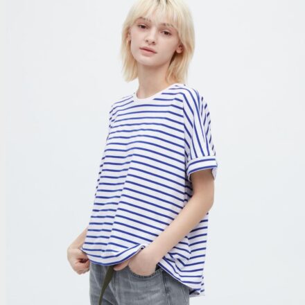 Оверсайз футболка UNIQLO у смужку