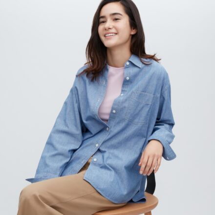 Оверсайз сорочка UNIQLO з шамбре